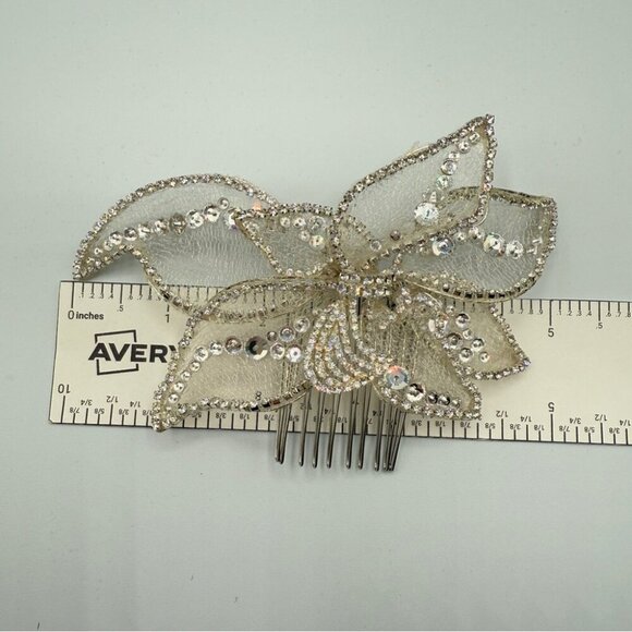 Wedding Floral Hair Comb - Veil Clip - Picture 12 of 16